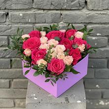 Цветочная композиция из Розы в коробке в Малиновке