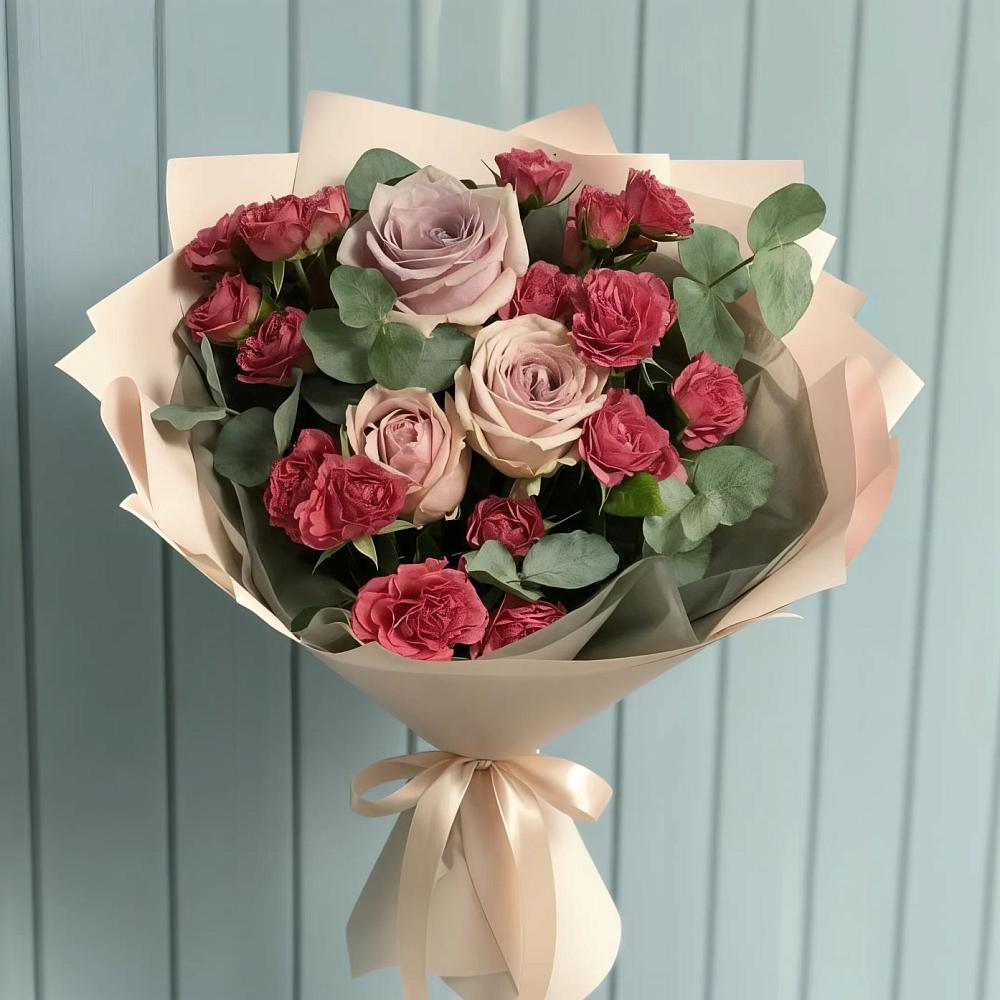 Букет цветов из: Гвоздики и Розы в Малиновке