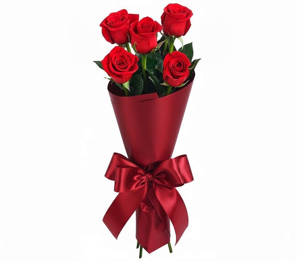 Букет 5 Красных роз Эдлесс Лав в Малиновке