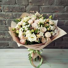 Букет цветов из:  Альстромерии, Розы и Хризантемы в Малиновке