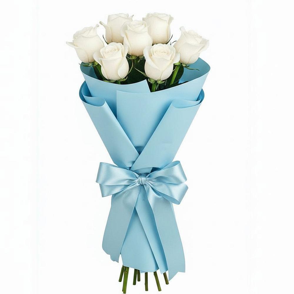 Букет 7 белых роз Проуд в Малиновке