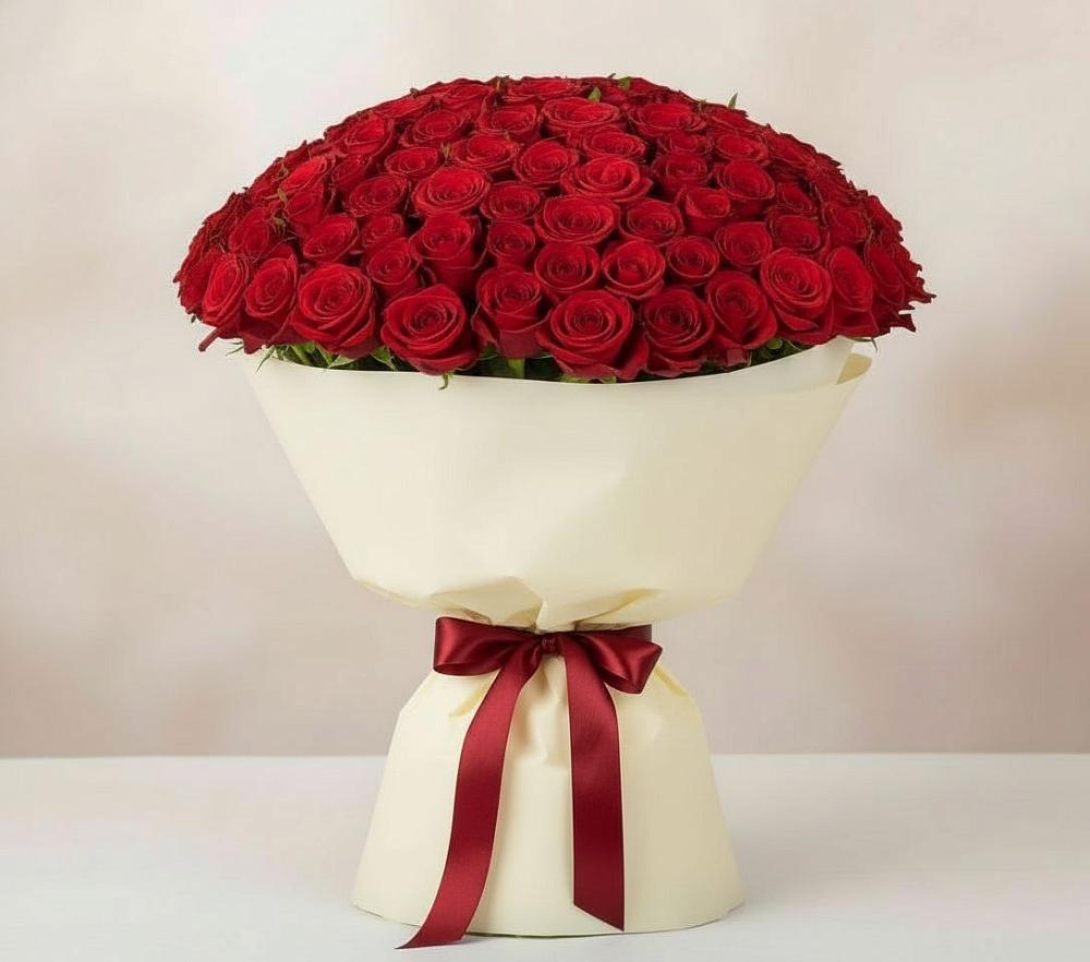 Букет 101 Красная роза Милано в Малиновке