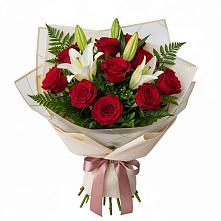 Букет цветов из:  Лилии и Розы #REPLACE_PRED# Малиновке