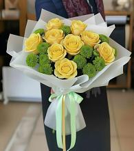 Букет цветов из:  Хризантемы и Розы в Малиновке