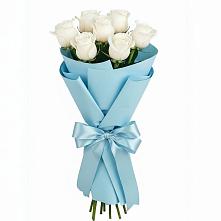 Букет 7 белых роз Проуд в Малиновке