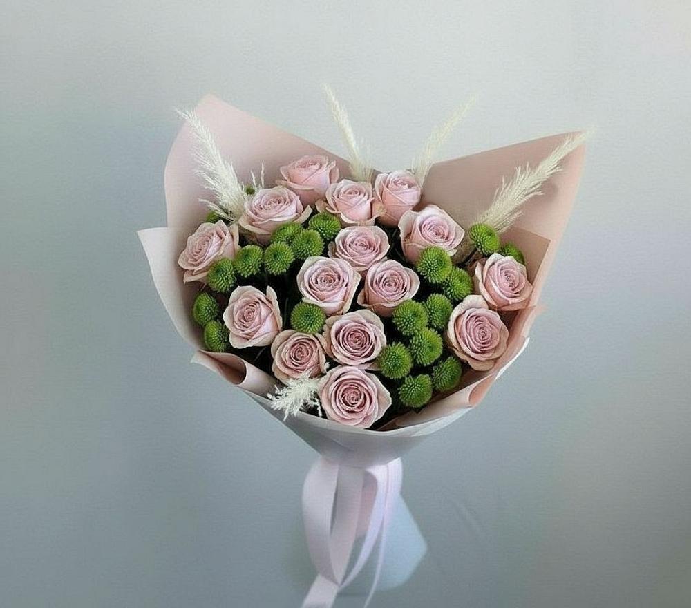 Букет цветов из: Розы и Хризантемы в Малиновке
