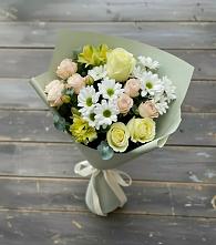 Букет цветов из:  Альстромерии, Розы и Хризантемы в Малиновке