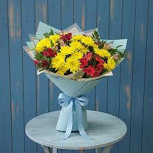 Букет цветов из:  Альстромерии и Хризантемы в Малиновке